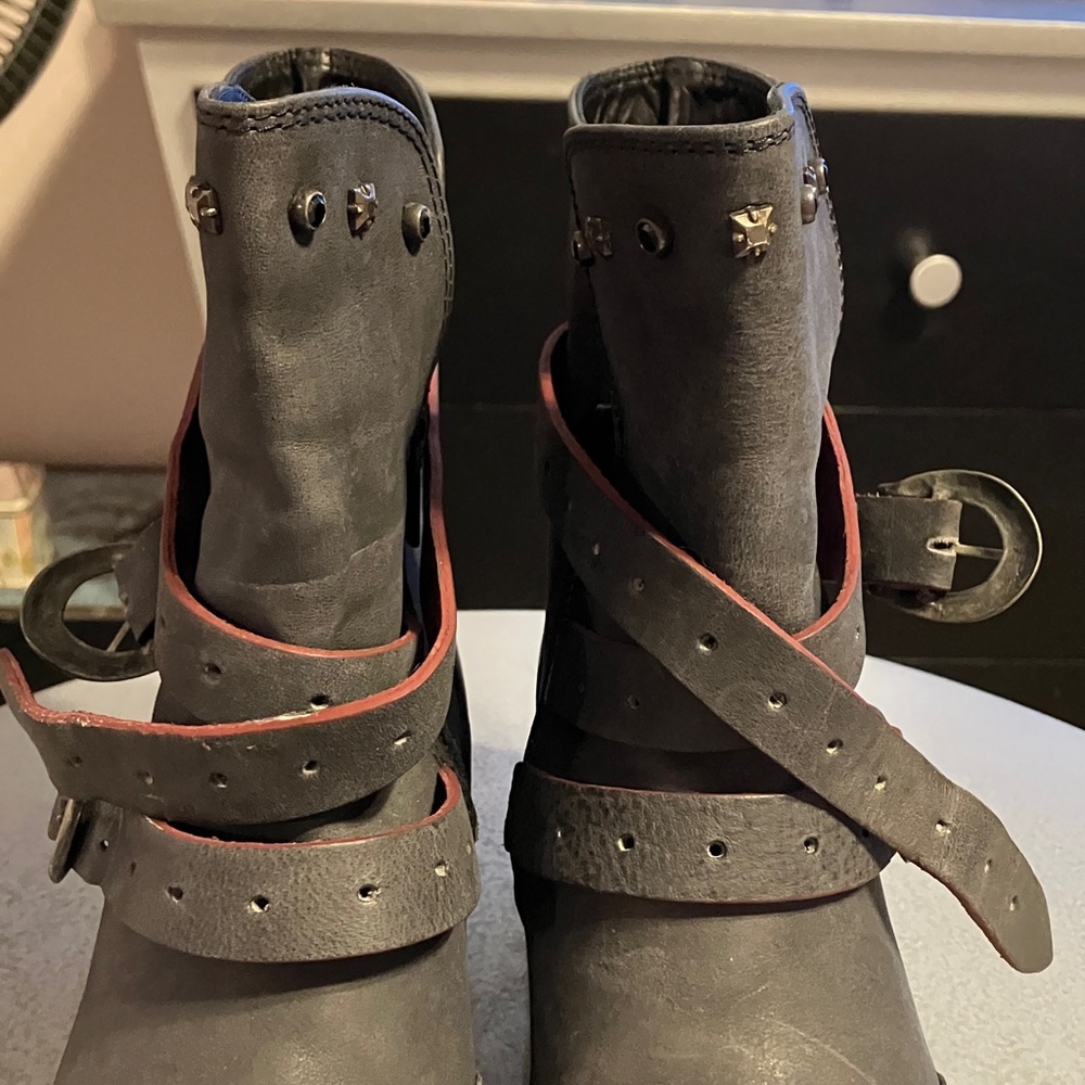 John Fluevog Ruth Double Buckle Ankle Boot - Picture 6 of 8